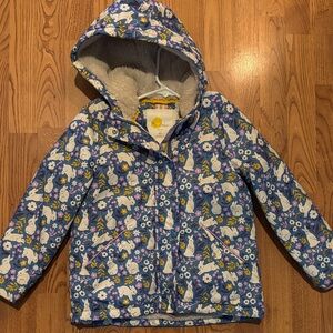 Mini Boden Blue Floral Puffer Jacket